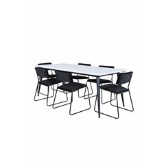 Jimmy Dining Table - Black / White HPL+Kenth Chair - Black / Black Velvet_6