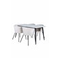 Jimmy Dining Table - Black / White HPL+Berit Chair - Black / Beige Velvet_4