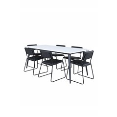 Jimmy Dining Table - Black / White HPL+Kenth Chair - Black / Black PU_6