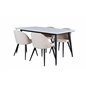 Jimmy Dining Table - Black / White HPL+Velvet Stitches Chair - Black / Beige Velvet_4