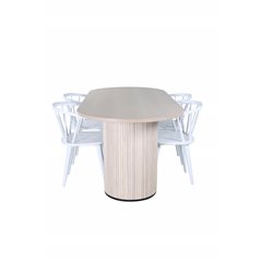 Bianca Oval Dining Table , White Wash Black Veneer+Bullerbyn Windsor Dining Chair , White_4