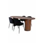 Bianca Oval Dining Table , Walnut Black Veneer+Wrinkles Dining Chair , Black Legs , Black Velvet_4