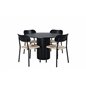 Bianca Round Dining Table , Black Black Veneer+Polly Dining Chair , Nature Black_4