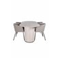 Bianca Oval Dining Table , White Wash Black Veneer+Berit Chair , Black Beige Fabric (Polyester linen )_4