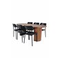 Bianca Oval Dining Table , Walnut Black Veneer+Polly Dining Chair , Black Black_6