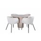 Bianca Round Dining Table , White Wash Black Veneer+Berit Chair , Black Beige Velvet_4