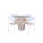 Bianca Round Dining Table , White Wash Black Veneer+Polly Dining Chair , Nature White_4