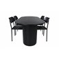 Bianca Oval Dining Table , Black Black Veneer+Polly Dining Chair , Black Black_4