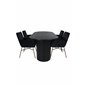 Bianca Oval Dining Table , Black Black Veneer+Pippi Chair , Distressed Copper Black Velvet_4