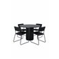 Bianca Round Dining Table , Black Black Veneer+Kenth Chair , Black Black PU_4