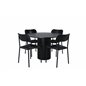 Bianca Round Dining Table , Black Black Veneer+Polly Dining Chair , Black Black_4