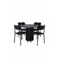 Bianca Round Dining Table , Black Black Veneer+Polly Dining Chair , Black Black_4