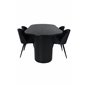 Bianca Oval ruokapöytä, musta musta viilu + sametti ruokapöytä, mustat jalat, musta kangas_4