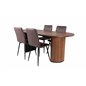 Bianca Oval Dining Table , Walnut Black Veneer+Windu Lyx Chair , Black Brown Micro Fibre_4