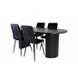 Bianca Oval Dining Table - Black / Black Veneer+Windu Lyx Chair - Black / Black Velvet_4