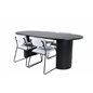 Bianca Oval Dining Table - Black / Black Veneer+Kenth Chair - Black / Light Grey Velvet_4