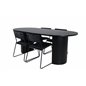 Bianca Oval Dining Table - Black / Black Veneer+Kenth Chair - Black / Black Velvet_4