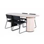 Bianca Oval Dining Table - White Wash / Black Veneer+Kenth Chair - Black / Black PU_4