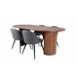 Bianca Oval Dining Table , Walnut Black Veneer+Velvet Stitches Chair , Black Grey Micro Fibre_4