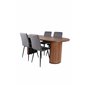 Bianca Oval Dining Table , Walnut Black Veneer+Windu Lyx Chair , Black Grey Micro Fibre_4