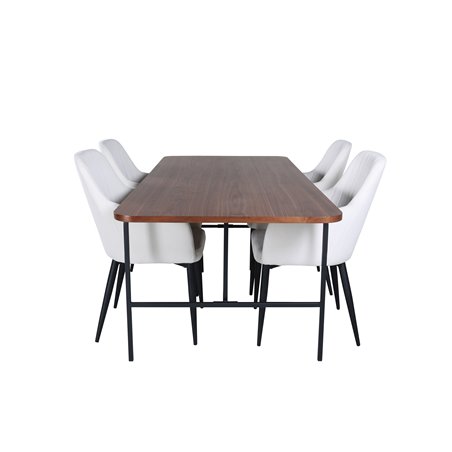 Uno Dining Table , Black Walnut Veneer+Comfort Dining Chair , Beige Black_4