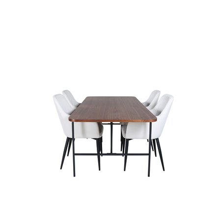 Uno Dining Table , Black Walnut Veneer+Comfort Dining Chair , Beige Black_4