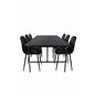 Uno Dining Table , Black Black Veneer+Polar Dining Chair , Black Black_6