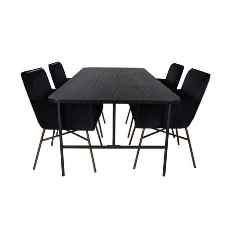 Uno spisebord, sort sort finer + Pippi stol, sort sort fløjl_4