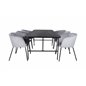 Uno Dining Table , Black Black Veneer+Berit Chair , Black Light Grey Velvet_6