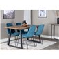 Inca Dining Table - 160/200*85*H75 - Oak / Black, Muce Dining Chair - Black Legs - Blue Velvet_4