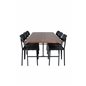 Uno Dining Table , Black Walnut Veneer+Polly Dining Chair , Black Black_6