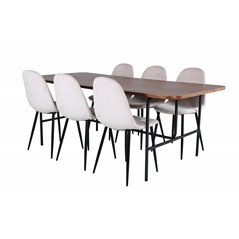 Uno Dining Table - Black / Walnut Veneer+Polar Dining Chair- Black legs / Beige Velvet (ersätter 19902-880)_6