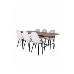 Uno Dining Table - Black / Walnut Veneer+Polar Dining Chair- Black legs / Beige Velvet (ersätter 19902-880)_6