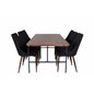 Uno Dining Table , Black Walnut Veneer+Leone Dining Chair , Walnut legs , Black Fabric_6