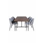 Uno Dining Table , Black Walnut Veneer+Wrinkles Dining Chair , Black Legs , Grey Velvet_6