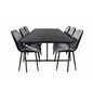 Uno Dining Table , Black Black Veneer+Emma Chair , Black Black and Light Grey Black Velvet in Back Grey Velvet in front_6