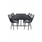 Uno Dining Table , Black Black Veneer+Emma Chair , Black Black and Light Grey Black Velvet in Back Grey Velvet in front_6