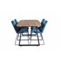 Inca Dining Table - 160/200*85*H75 - Oak / Black, Muce  Dining Chair - Black Legs - Blue  Velvet_4