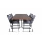 Uno Dining Table , Black Walnut Veneer+Muce Dining Chair , Black Legs , Grey Velvet_6