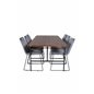 Uno Dining Table , Black Walnut Veneer+Muce Dining Chair , Black Legs , Grey Velvet_6