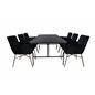 Uno Dining Table , Black Black Veneer+Pippi Chair , Black Black Velvet_6