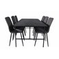 Uno Dining Table , Black Black Veneer+Windu Lyx Chair , Black Grey Micro Fibre_6