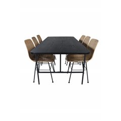 Uno Dining Table , Black Black Veneer+Bali dining chair , Nature Black_6