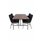 Uno Dining Table , Black Walnut Veneer+Pippi Chair , Distressed Copper Black Velvet_4