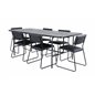 Uno Dining Table - Black / Black Veneer+Kenth Chair - Black / Black PU_6