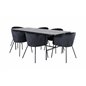 Uno Dining Table - Black / Black Veneer+Berit Chair - Black / Black Velvet_6