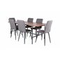 Uno Dining Table - Black / Walnut Veneer+Windu Lyx Chair - Black / Grey Micro Fibre_6