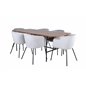 Uno Dining Table - Black / Walnut Veneer+Berit Chair - Black / Light Grey Velvet_6