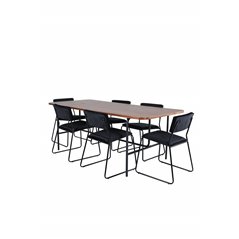 Uno Dining Table - Black / Walnut Veneer+Kenth Chair - Black / Black Velvet_6