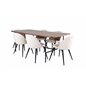 Uno Dining Table - Black / Walnut Veneer+Velvet Stitches Chair - Black / Beige Velvet_6